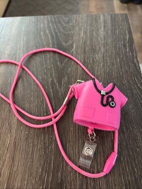 Bath and Bodywork Pink Nurse Scrub Badge Holder Lanyard